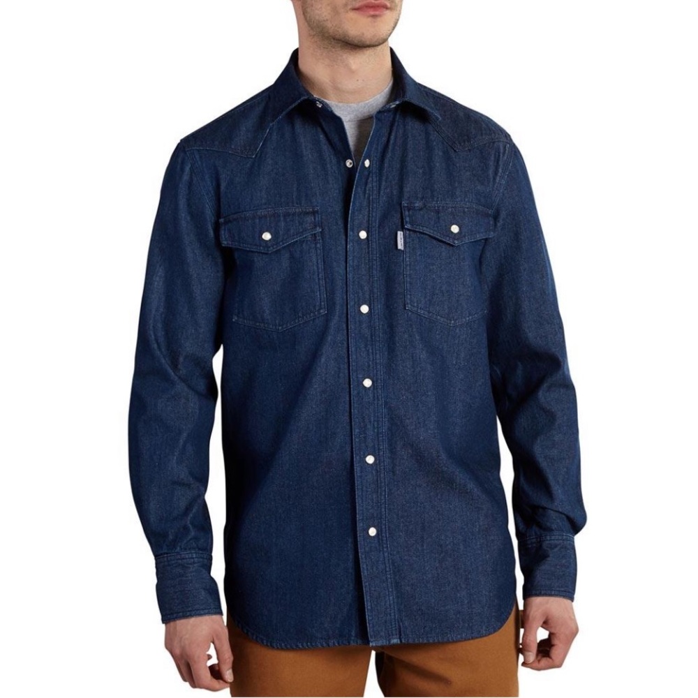 Carhartt denim button down shirt